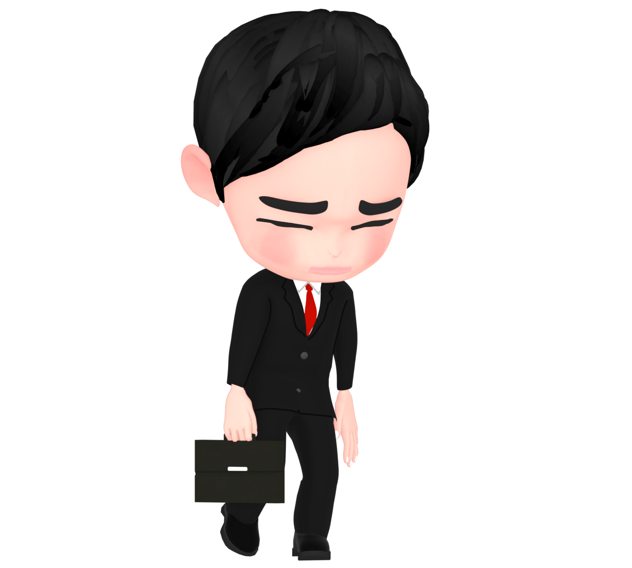 とぼとぼ歩く会社員のイラスト