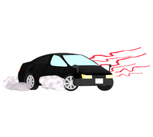 ドリフトをする車のイラスト