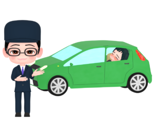 運転代行サービスを利用する人のイラスト