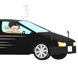 居眠り運転のイラスト