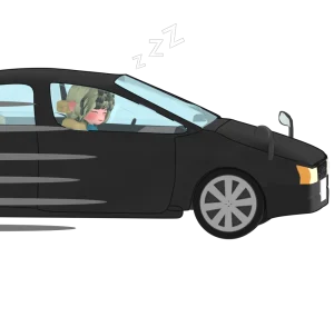 居眠り運転のイラスト