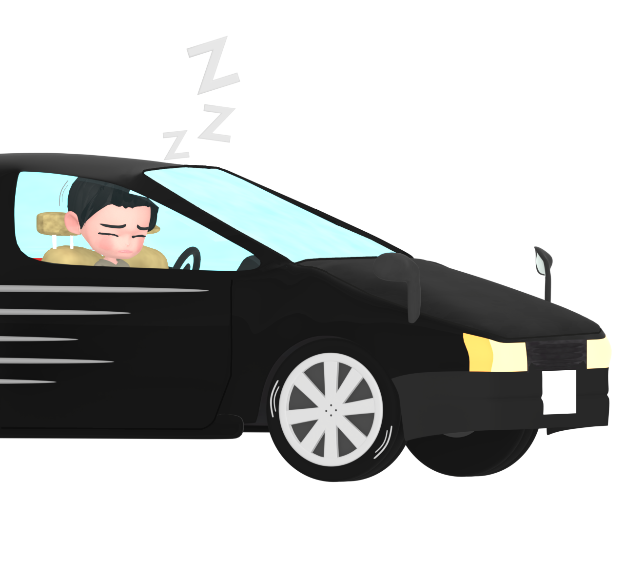 居眠り運転のイラスト