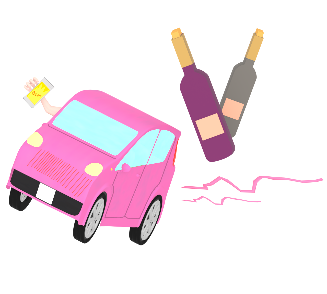 飲酒運転のイラスト