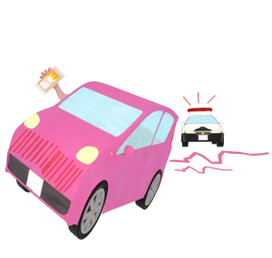 飲酒運転とパトカーのイラスト