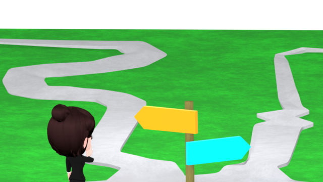 fork in the road woman office worker img