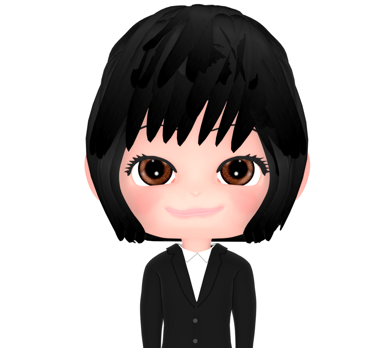正面を向く女性会社員のイラスト