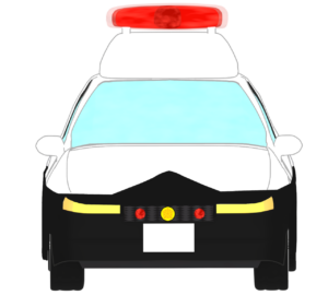 正面を向くパトカーのイラスト