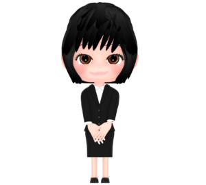 正面を向いて立っている女性会社員のイラスト
