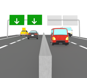 高速道路を走る車のイラスト