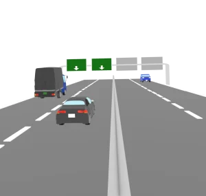 高速道路を走る車のイラスト