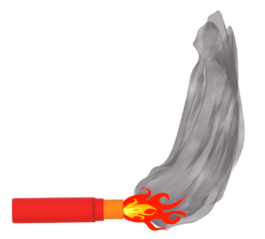 横に置いた発炎筒のイラスト