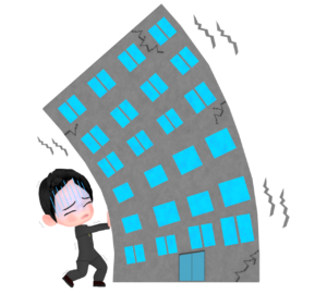 経営が傾いた会社のイラスト