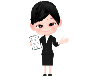 アンケートを取る女性のイラスト