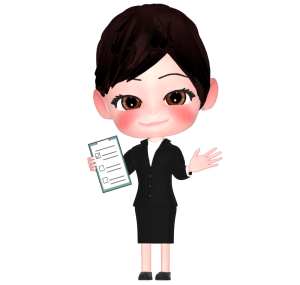 アンケートを取る女性のイラスト