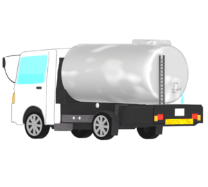 後ろから見る給水車のイラスト