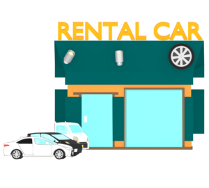 レンタカーのお店のイラスト