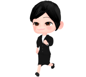 走る女性会社員のイラスト