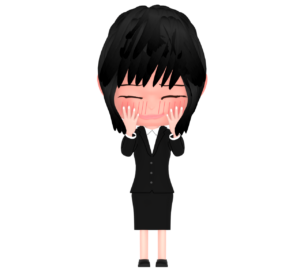 照れる女性会社員のイラスト