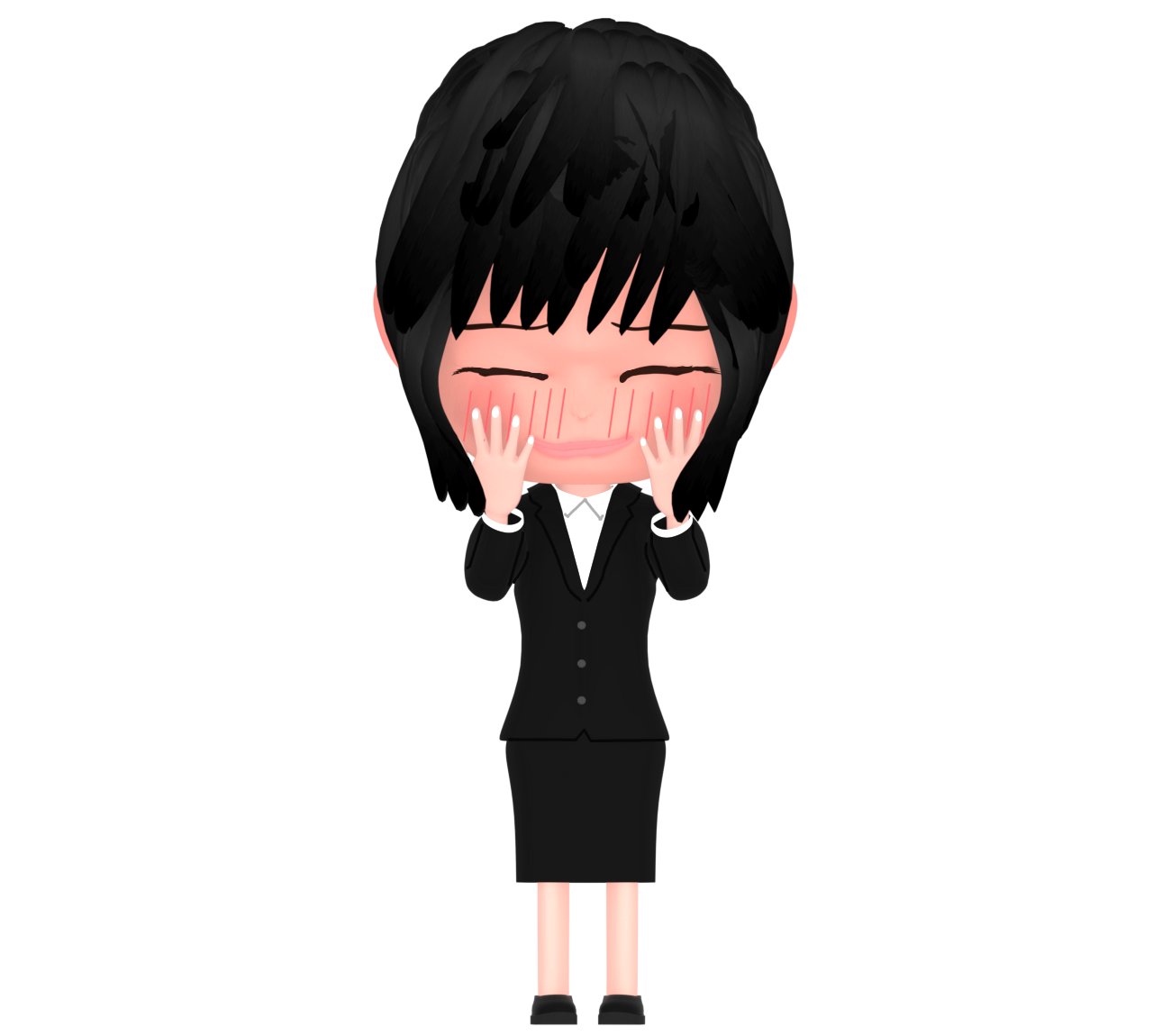 照れる女性会社員のイラスト