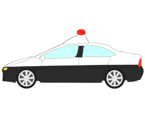 横向きのパトカーのイラスト