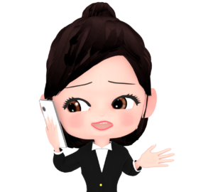 笑顔で電話をする女性会社員のイラスト