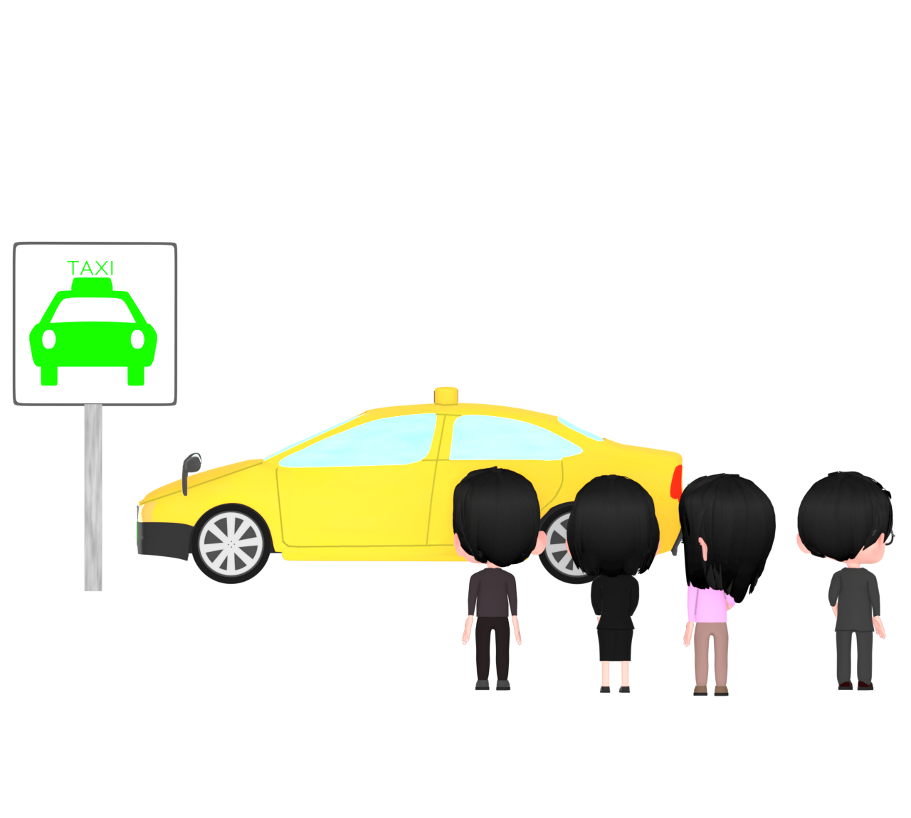 タクシー乗り場のイラスト