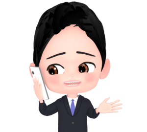 電話で話す男性会社員のイラスト