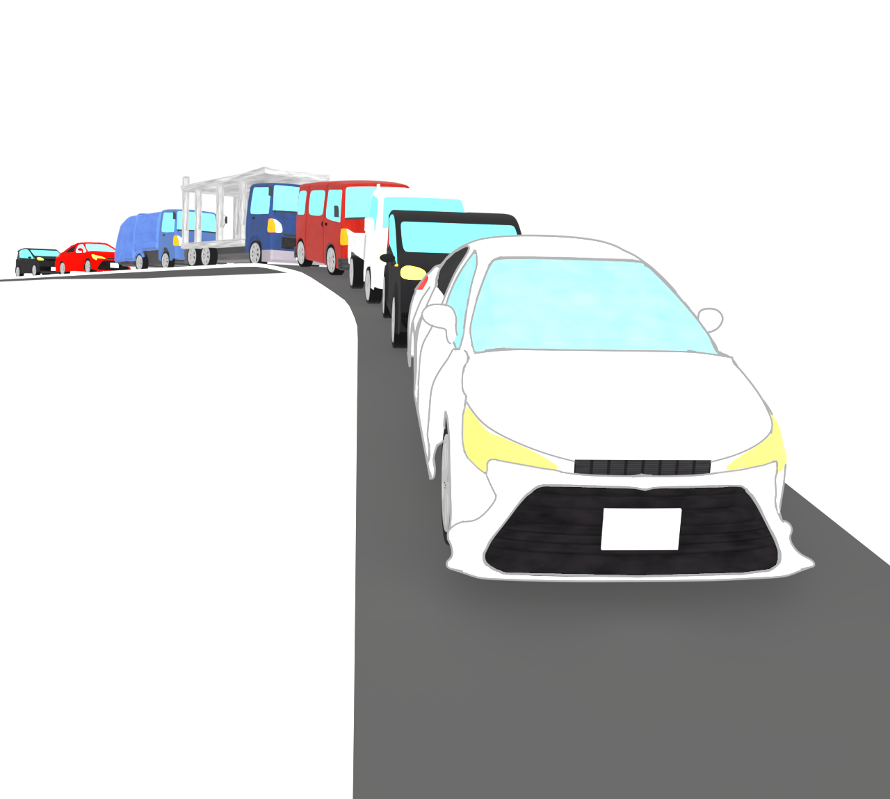 渋滞のイラスト