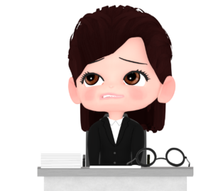 やる気のない女性社員のイラスト