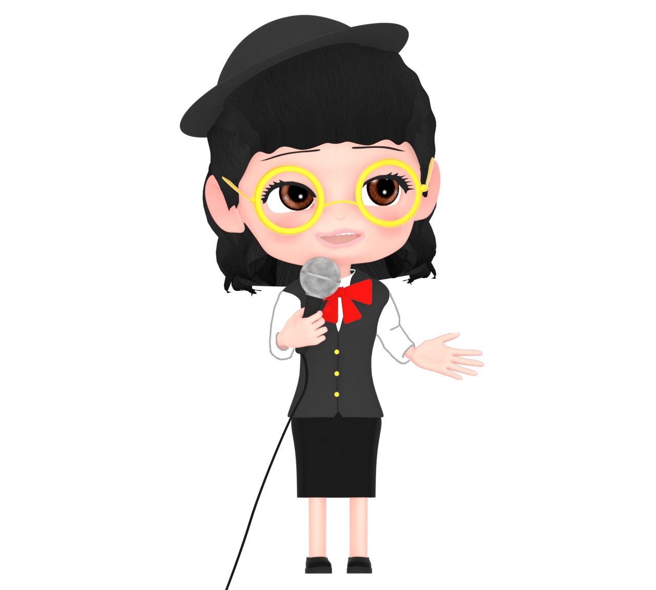 ベテランバスガイドのイラスト