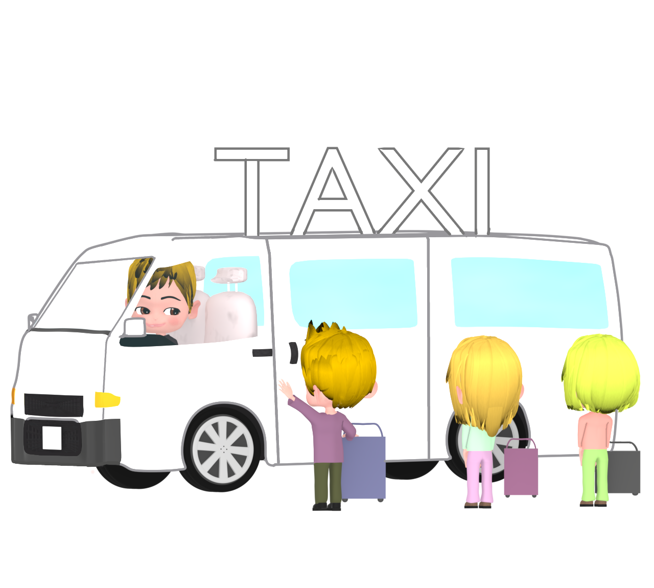 白タクのイラスト