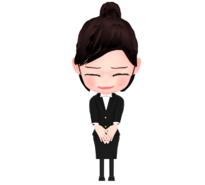 女性会社員がお辞儀をするイラスト