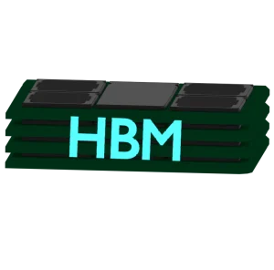 AI半導体製造技術「HBM」のイラスト