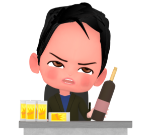 お酒で性格が変わる人のイラスト