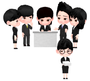 仲間はずれになる会社員のイラスト