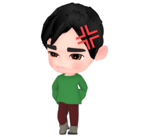 怒っている男の子のイラスト