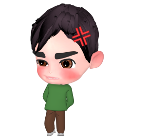 怒っている男の子のイラスト