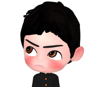 怒った顔の男子学生のイラスト