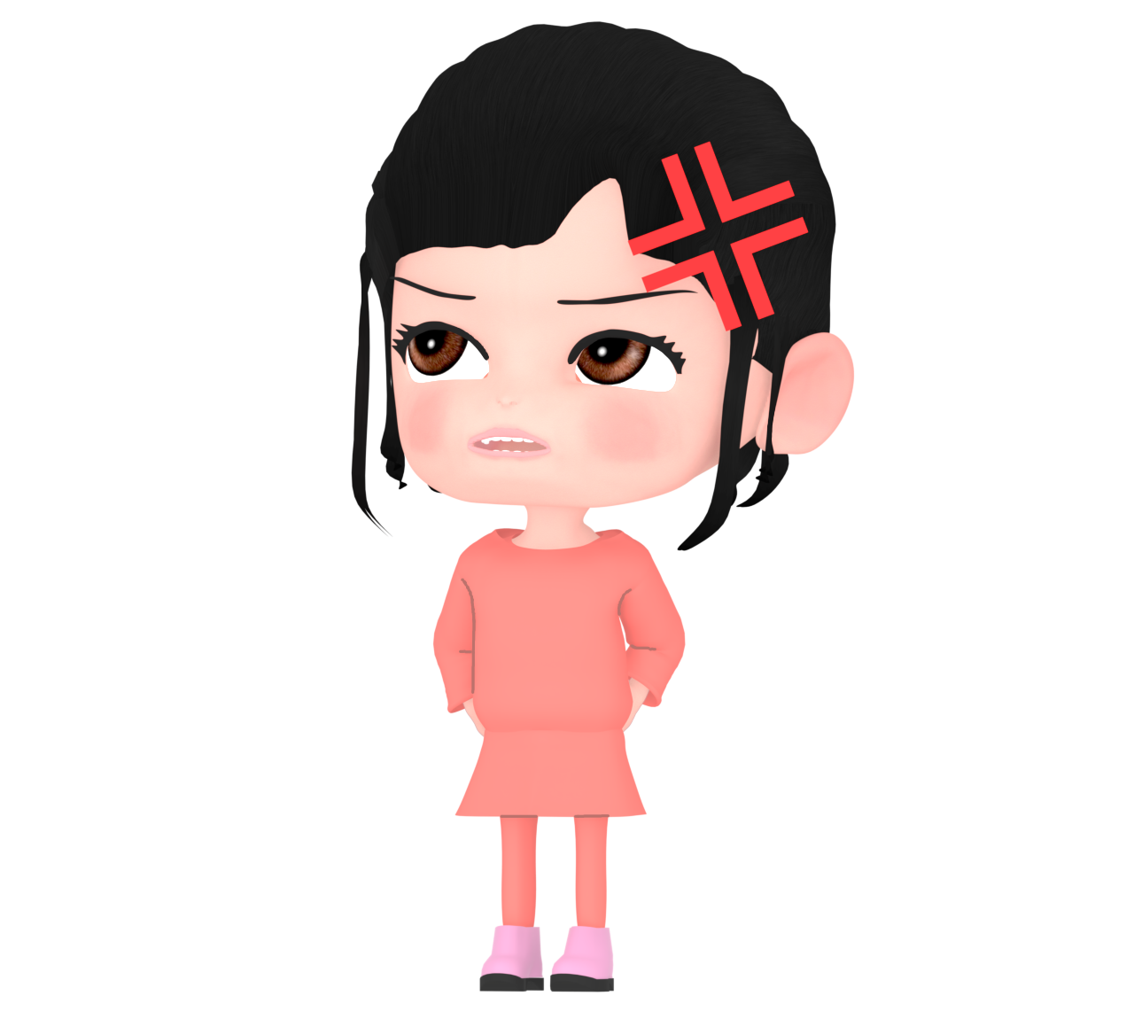 怒る女の子のイラスト