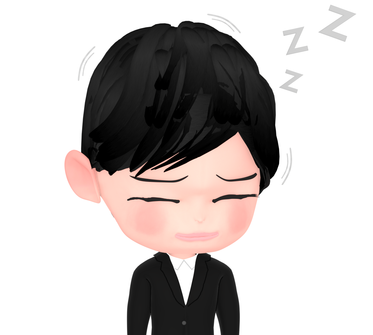 仕事中に寝るOLのイラスト