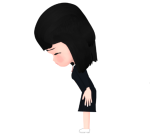 お辞儀をする女子学生のイラスト