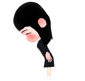 お辞儀をする女子学生のイラスト