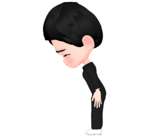お辞儀をする男子学生のイラスト