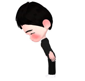 お辞儀をする男子学生のイラスト