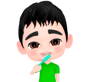 歯磨きをする男の子のイラスト