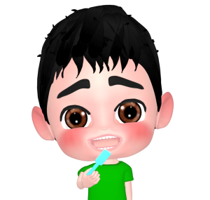 歯磨きをする男の子のイラスト