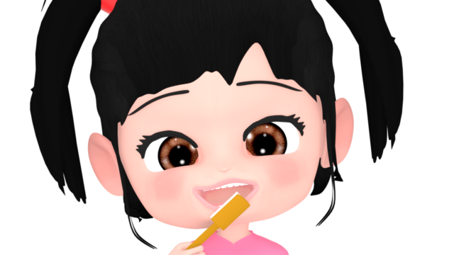 brushing teeth cute girl img