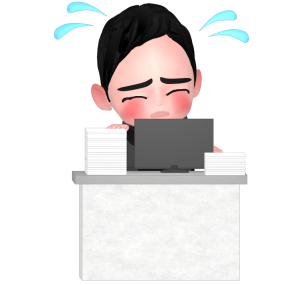忙しいビジネスマンのイラスト