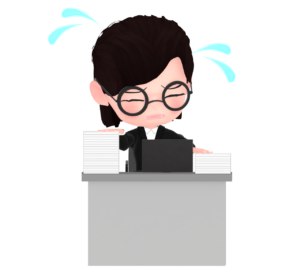 忙しい女性会社員のイラスト