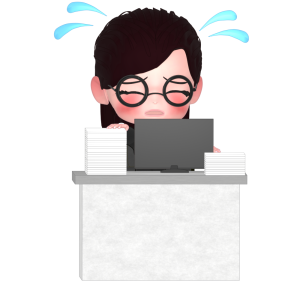 忙しい女性会社員のイラスト